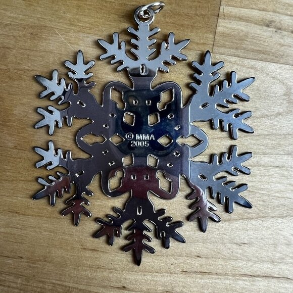 Vintage 2005 Metropolitan Museum of Art MMA Set Silver Plated Snowflake Ornament - Picture 6 of 8
